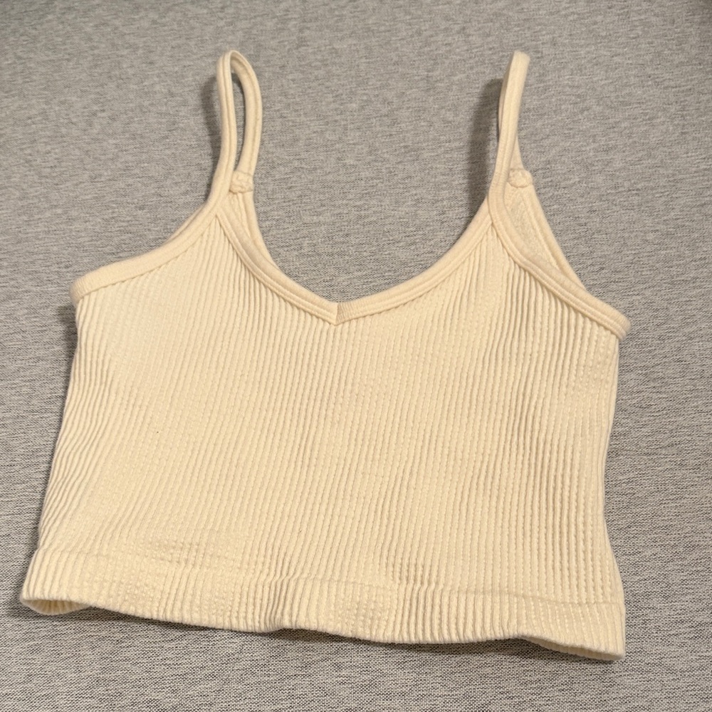 By Together Cream Ribbed Camisole